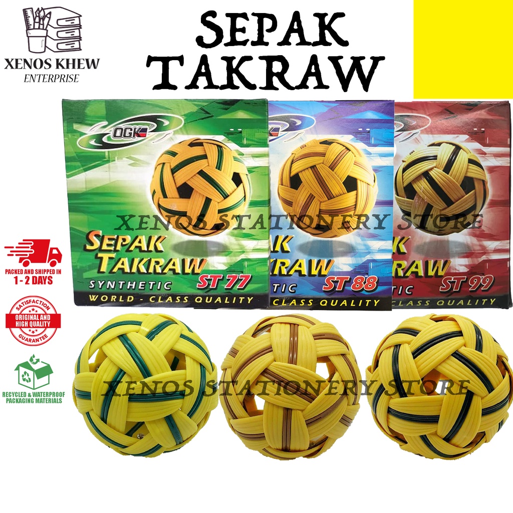 OGK BOLA SEPAK TAKRAW BOLA ST77 / ST88/ ST99 SYNTHETIC SEPAK TAKRAW BOLA TOURNAMENT/TRAINING