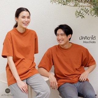 เสื้อยืดตัวเก่ง💥 Oversize ผ้าฝ้ายพรีเมี่ยม มินิมอล เรียบง่าย ไม่ยับ ไม่ย้วย เสื้อยืด โอเวอร์ไซส์ เสื้อยืดเปล่า_สีส้มอิฐ