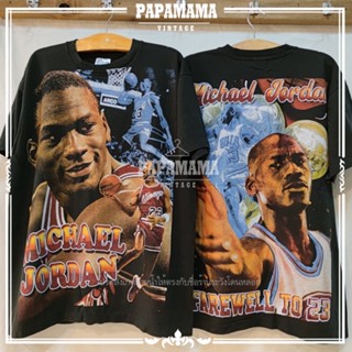 [ CHICAGO BULLS ] Michael Jordan FareWell To 23s  เสื้อบาส บูลส์ จอร์ดแดน เสื้อวินเทจ papamama vintage