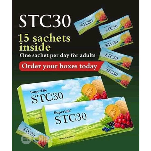 ส่งด่วน STC30 SUPERLIFE STC30 ซุปเปอร์ไลฟ์ เอสทีซี30 มี 15 sachets ผลิตภัณฑ์เสริมอาหาร สเต็มเซลล์บำรุงสุขภาพภายในภายนอก