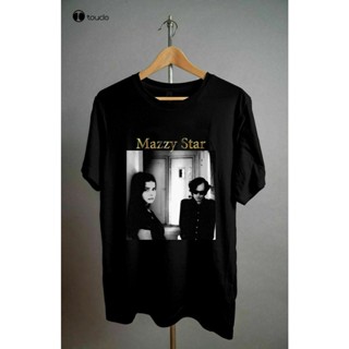 เสื้อยืด oversize ใหม่วินเทจ 90 ของ Mazzy Star ทัวร์คอนเสิร์ตชายสีดําขนาด S-5Xl ผ้าฝ้ายเสื้อยืดคอตเทนเสื้อที