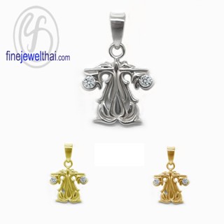 Finejewelthai-จี้ราศี-ราศีตุลย์-จี้เพชรสังเคราะห์-จี้เงินแท้-Libra-Silver-Pendant-P1171cz00