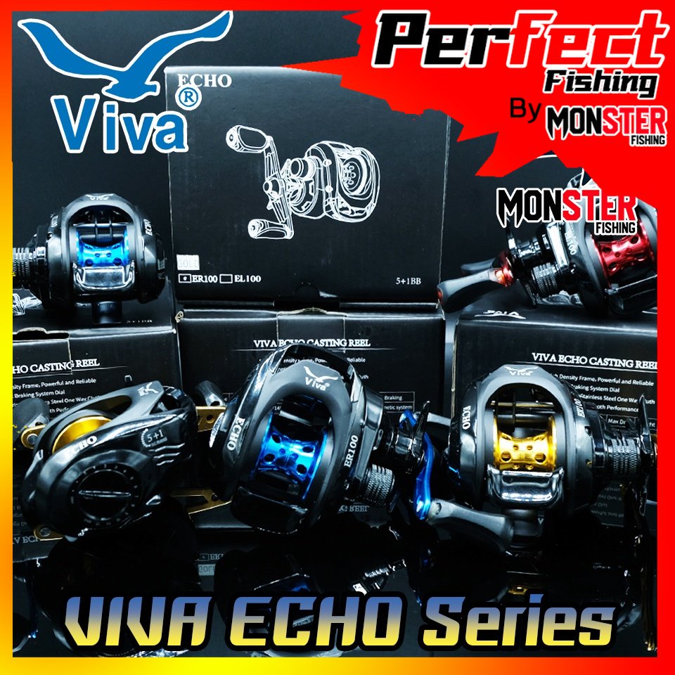 รอกหยดน้ำ วีว่า VIVA ECHO CASTING REEL ER100/EL100 (มีทั้งหมุนซ้ายและหมุนขวา)