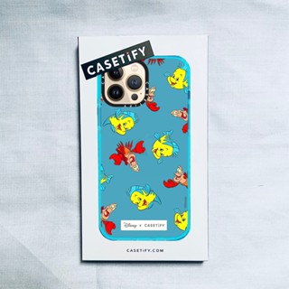 Casetify X The Little Mermaid flounder และ Sebastian Wathet Blue เคส IPhone 14 13 12 11 Pro MAX Mini XS MAX XR X SE 6 6S 7 8 Plus เคสนิ่ม