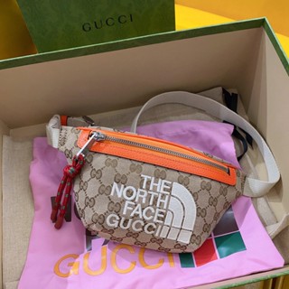 พรี​ ราคา4700 The north Face x Gucci กระเป๋าสะพาย กระเป๋าคาดอก กระเป๋า​คาด​เอว​