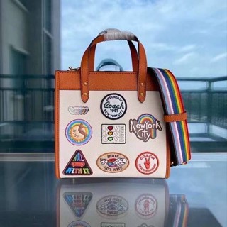 COACH CA138 FIELD TOTE 22 WITH PATCHES