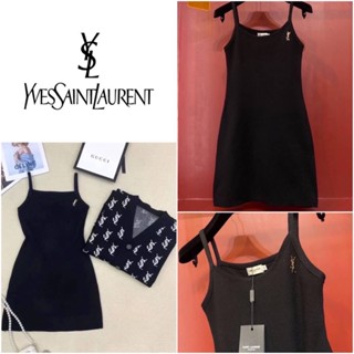 ชุดเดรส SAINT LAURENT COTTON MIDI DRESS