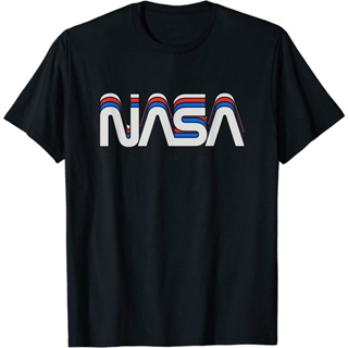 เสื้อยืดโอเวอร์ไซส์เสื้อยืด ลายโลโก้หนอน NASA 70s 80s สไตล์วินเทจย้อนยุค ของขวัญ สําหรับผู้ใหญ่ ผู้ชาย และผู้หญิงS-3XL