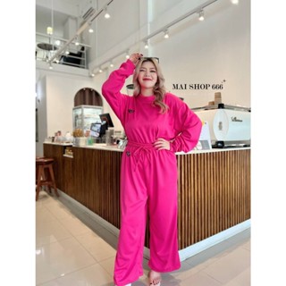 🔥Plussize🔥ชุดเซทเสื้อ+กางเกงคนอ้วน🔥อก 44-54 (หน้าผ้า52)   เอว 34-50