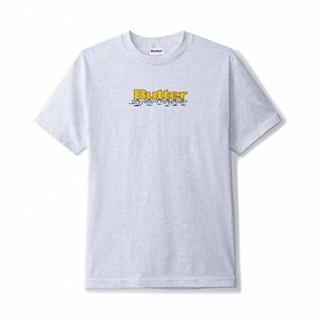 BUTTER GOODS เสื้อยืด RUNNING LOGO TEE ASH GREY สีเทา