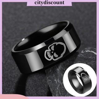 &lt;citydiscount&gt;  แหวนสเตนเลส พิมพ์ลายหัวกะโหลก เครื่องประดับแฟชั่น สําหรับผู้ชาย งานปาร์ตี้ คลับ