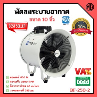 พัดลมระบายอากาศ พัดลมเป่า พัดลมระบายอากาศถังกลม พัดลมอุตสาหกรรม BIGAIR BF 250-2  ขนาด10 นิ้ว สินค้าพร้อมส่ง ออก VAT ได้🌈