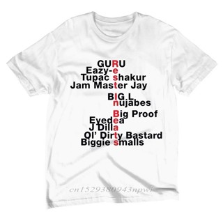 เสื้อยืดผ้าฝ้าย เสื้อยืดแขนสั้น ผ้าฝ้าย พิมพ์ลาย Rest In Eazy Tupac RunDmc Nujabes J Dilla ODB Biggie สไตล์ฮิปฮอป สําหรั