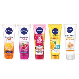 NIVEA Extra White C&amp;E/A/SuperC/Bright10 super vitamin นีเวียเอ็กซ์ตร้าไวท์ซี&amp;อี/เอ/ซูเปอร์ซี/ไบรท์10ซูเปอร์วิตามินโลชั่น