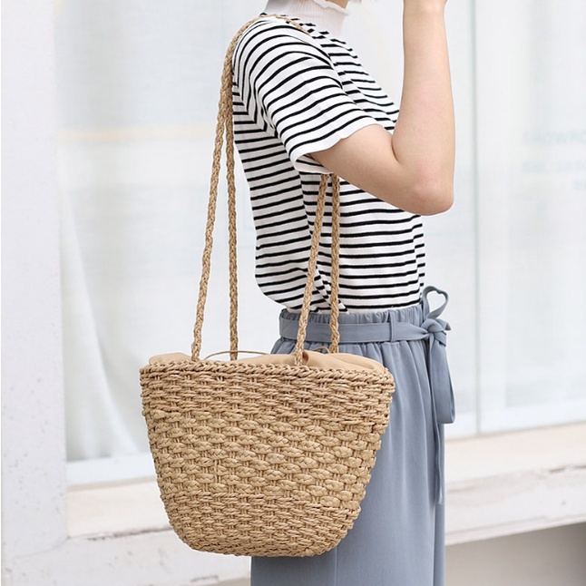 💕ivy กระเป๋าสาน Bagu Ori พร้อมส่ง Promotion (A30) กระเป๋า กระเป๋าสะพายข้าง