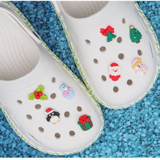 Crocs อุปกรณ์เสริมตกแต่งรองเท้า ลายการ์ตูนคริสต์มาส แฟชั่น สําหรับเด็ก (1 ชิ้น)