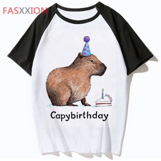 Capybara เสื้อยืดลําลอง พิมพ์ลายกรันจ์ สีขาว สไตล์สตรีท สําหรับผู้ชาย 2022