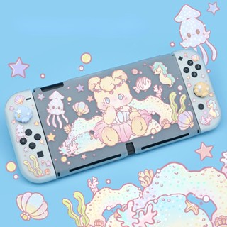 เคสป้องกัน แบบกึ่งโปร่งใส ลายธีมหมี สําหรับ Nintendo Switch OLED Lite