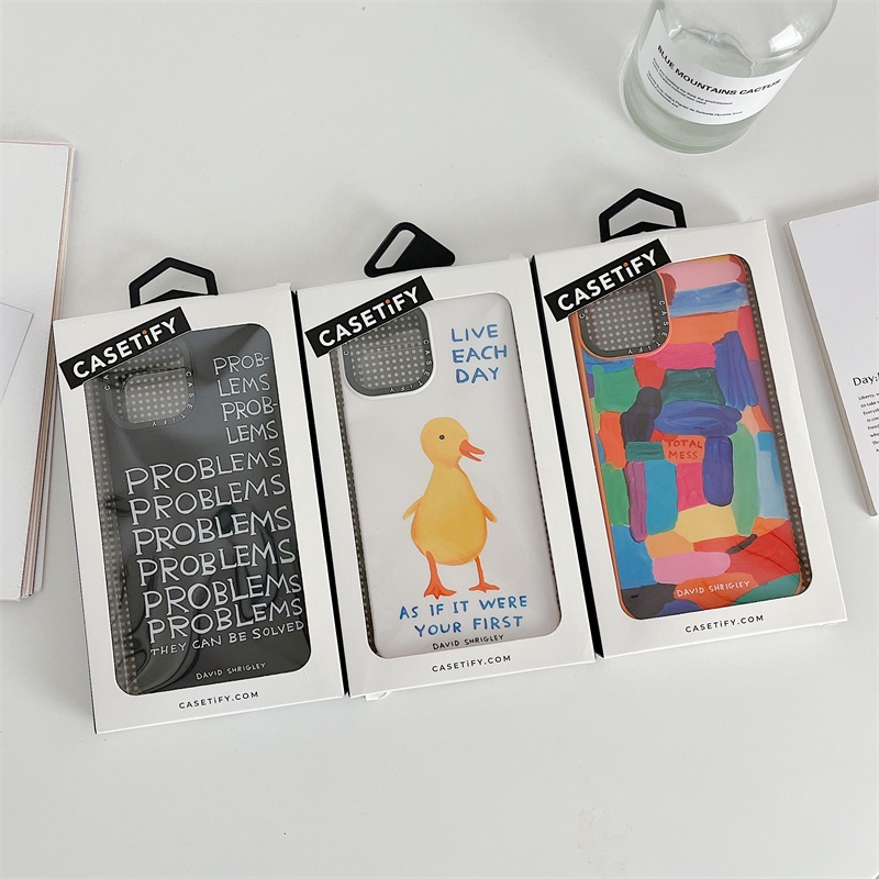 Casetifg DAVID SHRIGLEY เคสโทรศัพท์มือถือซิลิโคน TPU กันกระแทก ลายเป็ด พร้อมกล่อง สําหรับ iPhone 14 Plus 11 12 13 14 Pro MAX XS MAX XR