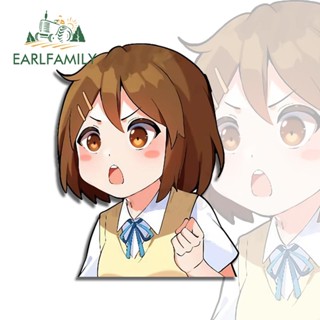 Earlfamily สติกเกอร์ไวนิล ลายกราฟฟิตี้ K-ON Yui Chibi กันน้ํา สําหรับติดตกแต่งรถยนต์ 13 ซม. x 10 ซม.