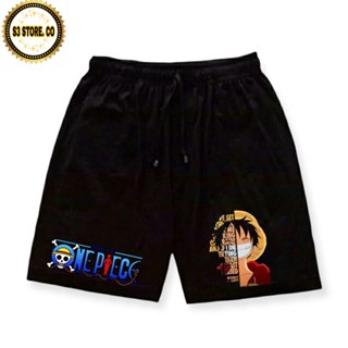 กางเกงบ็อกเซอร์ขาสั้น ลายการ์ตูนอนิเมะ ONEPIECE BOXER DISTRO สีดํา สําหรับผู้ชาย และผู้หญิง