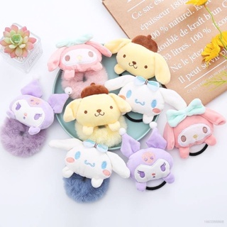 SANRIO ยางรัดผม ผ้ากํามะหยี่ขนนิ่ม ขนาดใหญ่ ลายการ์ตูนเมโลดี้ แฟชั่นฤดูใบไม้ร่วง และฤดูหนาว สไตล์เกาหลี