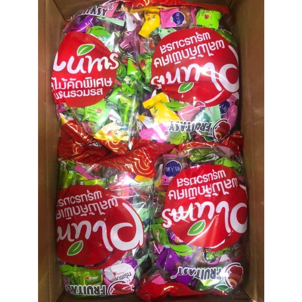 ขนาดครึ่งลัง 10 กิโลกรัม บ๊วย fruitasy บ๊วยฟรุ๊ตทาซี่ บ๊วยรวมรส 10 กิโลกรัม 3 ขนาด ครึ่งโล 1 กิโลกรัม 2 กิโลกรัม