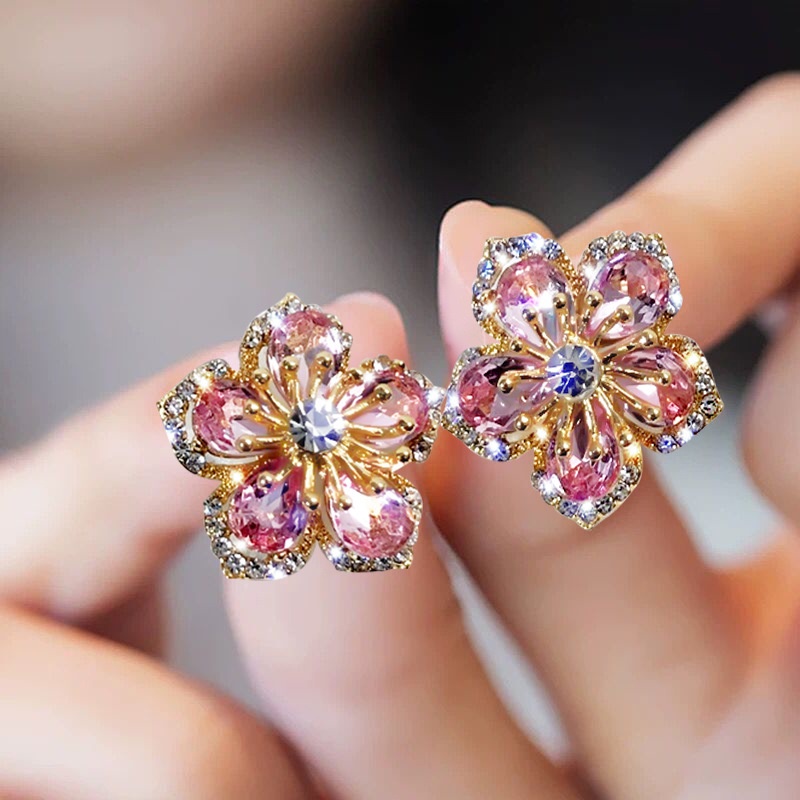 Yx 925 เงินZircon Starต่างหูคริสตัลหูสตั๊ดผู้หญิงDrop Dangleของขวัญเครื่องประดับ