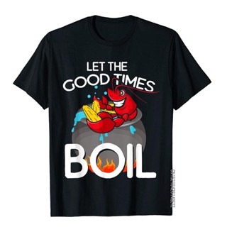 เสื้อวินเทจผญ Camiseta de Crawfish Let The Good Times Boil Crawdaddy para hombre, camiseta de cangrejo dominante, camise