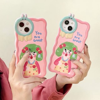 ✨ส่งเชือกเส้นเล็ก✨เคสไอโฟน14 Pro Max 13 12 11 เคส for iPhone 14พลัส น่ารัก ตลก พกง่ายๆ การป้องกันการตก Case