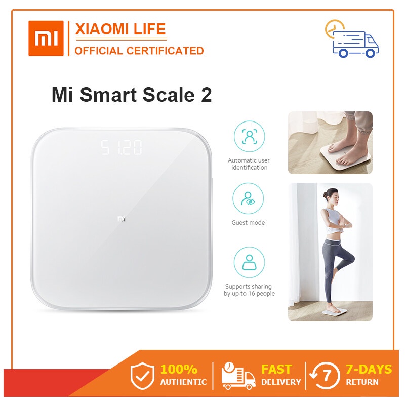 【รับประกัน1ปี】Xiaomi Mi Smart Scale 2 เครื่องชั่งน้ำหนักอัจฉริยะรุ่น 2 (Global Version)เครื่องชั่งน้ำหนักmi-white ชั่งน้