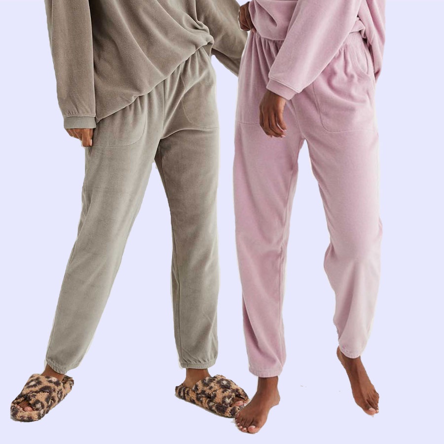AERIE OBSESSED & ONJ114 THERMALT KNIT JOGGERS WINE ผู้หญิง JOGGERS