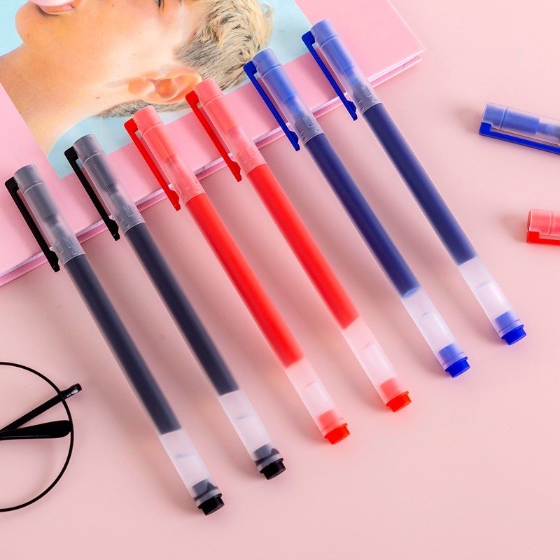 MERAH Muji Style 0.5mm ปากกาเจลสีดํา สีดํา แดง น้ําเงิน
