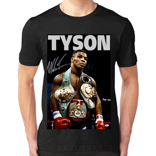 เสื้อยืดผู้ชาย ใหม่ เสื้อยืดแขนสั้น พิมพ์ลายนักมวย Mike Tyson สําหรับผู้ชาย และผู้หญิง S-5XL