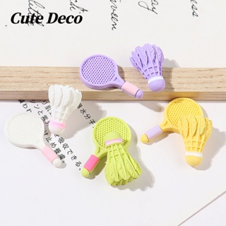 【 Cute Deco 】ไม้แบดมินตันน่ารัก (10 แบบ) สีขาว ไม้แบดมินตัน / ปุ่มเสน่ห์แบดมินตัน สีขาว Crocs / Jibbitz น่ารัก Croc รองเท้า DIY / วัสดุเรซินเสน่ห์ สําหรับ DIY