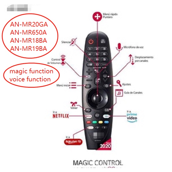 LG Magic Remote voice command AN-MR20GA สําหรับ LG 2017 2018 2019 2020 4K UHD สมาร์ททีวี LG TV un7100 un7200 un7300 un8000 nano086 nano91 nano95 nano99 oledbx oleddcx oledxdx oledx oledxdxdxdxdxdx
