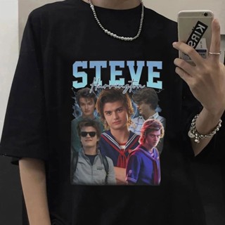 เสื้อยืดผู้ชาย เสื้อยืดแขนสั้น พิมพ์ลายกราฟฟิค Steve Harrington ขนาดใหญ่ สไตล์ฮาราจูกุ สําหรับผู้ชาย และผู้หญิง S-5XL