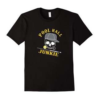 เสื้อยืด ผ้าฝ้าย พิมพ์ลาย Billiard Pool Hall Junkie สําหรับผู้ชาย