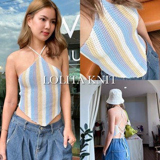 SOMEDAY | lolita knit : เสื้อไหมพรมถัก ผูกหลัง สีpastel