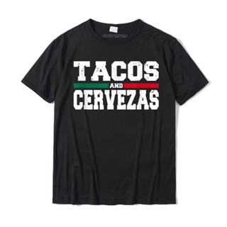 เสื้อคนอ้วนผญ Tacos ve Cervezas komik meksika Cinco de Mayo T-Shirt pamuk Tees noel günü benzersiz moda aile tişörtleri