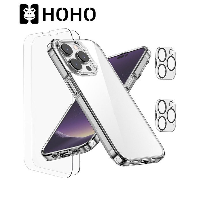 TZ เคสกันกระแทกใส ใช้สำหรับ iPhone 16 11 12 13 14 15 16 Pro Max Plus 12 13 Mini Case ฟิล์มกระจก ฟิล์มเลนส์กล้อง ชุดเซ็ท