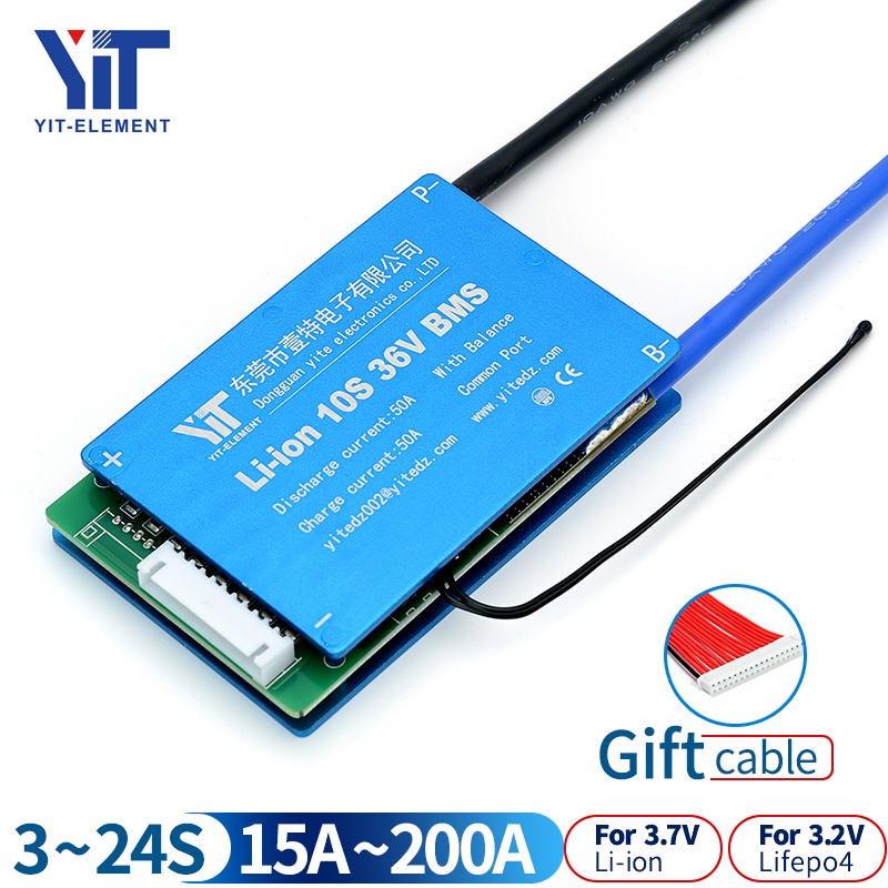 YIT Lifepo4 battery Charging Board 18650 BMS 3S 4S 7S 8S 10S 13S 16S 20S 24S 12V Balancer Power Bank