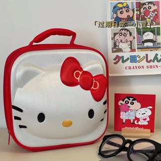 Sanrio น่ารัก กระเป๋าเครื่องสำอาง Hello Kitty  กระเป๋าถือ ความจุสูง กระเป๋าเก็บของ