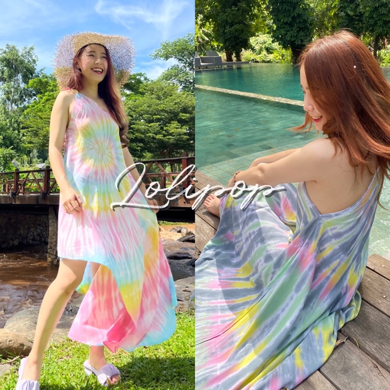 🍭 Lollipop Dress 🍭🍭 เดรสผูกไหล่ สีหวาน เซ็กซี่
