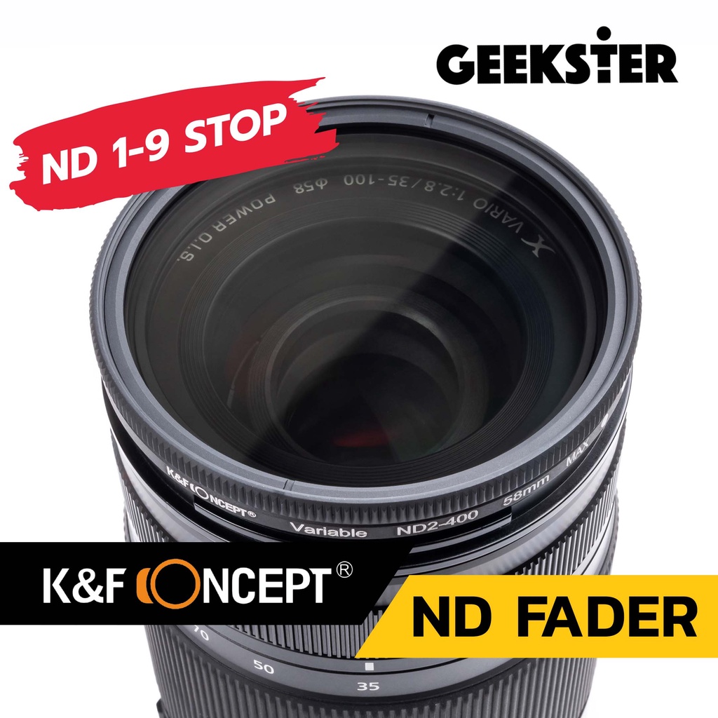 🇹🇭 ND ฟิลเตอร์ K&F 1-9 Stop ลดแสง ( ND2-ND400 ) B Series  / KF ND Fader Filter ND2 ND400