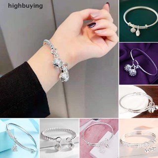 [highbuying] ชุบเงิน สีเงิน แฟชั่น ปรับได้ จี้ สร้อยข้อมือ กําไลข้อมือ สําหรับผู้หญิง ใหม่ พร้อมส่ง