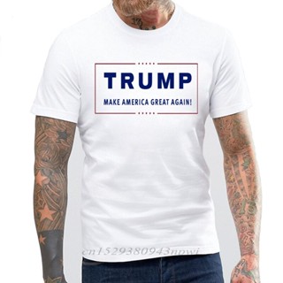 เสื้อยืดผ้าฝ้ายพิมพ์ลายแฟชั่น เสื้อยืดแขนสั้น ผ้าฝ้าย พิมพ์ลาย US President TRUMP Supporter สําหรับผู้ชาย