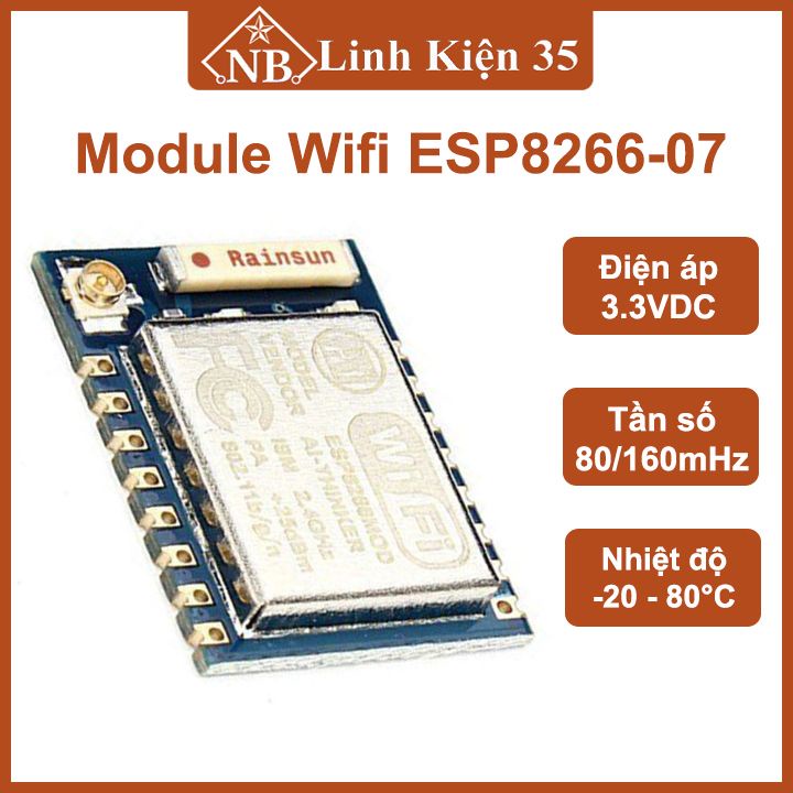 โมดูล Wifi ESP8266 - 07 3.3V การสื่อสารผ่าน wifi