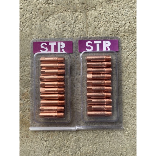 CONTACT TIP หัวเชื่อมทองแดง อะไหล่ ตู้เชื่อม MIG ยี่ห้อ STR (ขายต่อชิ้น) (ขายต่อแผง)