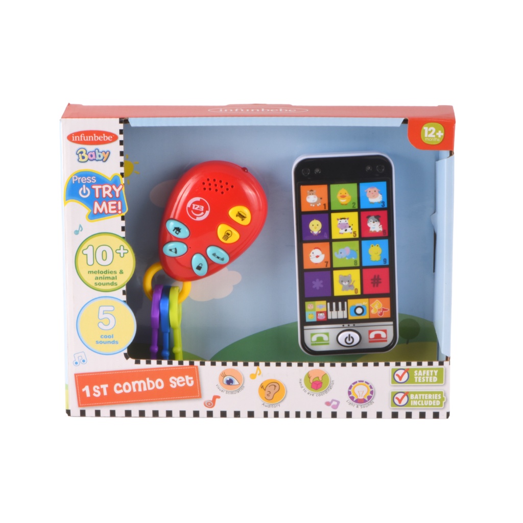 Wel-B x Infunbebe 1ST Combo Set (โทรศัพท์ของเล่นเด็ก) - ของเล่น ของเล่นเด็ก โทรศัพท์ กุญแจรถ มีเสียงมีไฟ พวงกุญแจของเล่น
